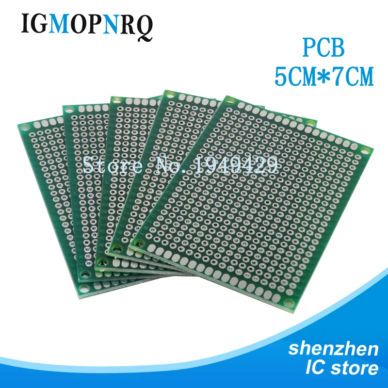 10pcs high quatity!! Double Side Prototype PCB diy Universal Printed Circuit Board 5x7cm