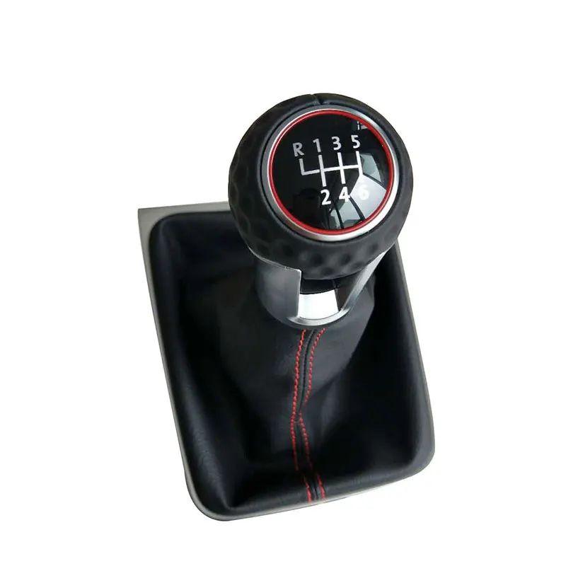 5 Speed 6 Gear Car Gear Shift Knobs Stick Handle With Gaitor Covered Leather Knob For VW GOLF 7 Mk7 2013 2014 2015 2016 2017-