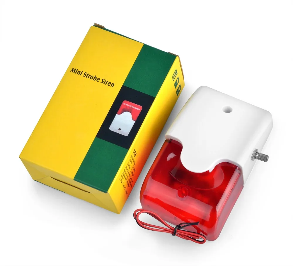 Smarsecur kapalı/açık kablolu Alarm sireni flaş ışığı ayarlanabilir ses Siren gsm Alarm sistemi için