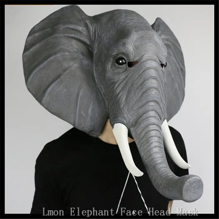 Top Quality Halloween Party Cosplay Movie Fancy Party Stag Camp Realistic Zoo Animal mammoth Elephant Mask Animal Full Head Mask