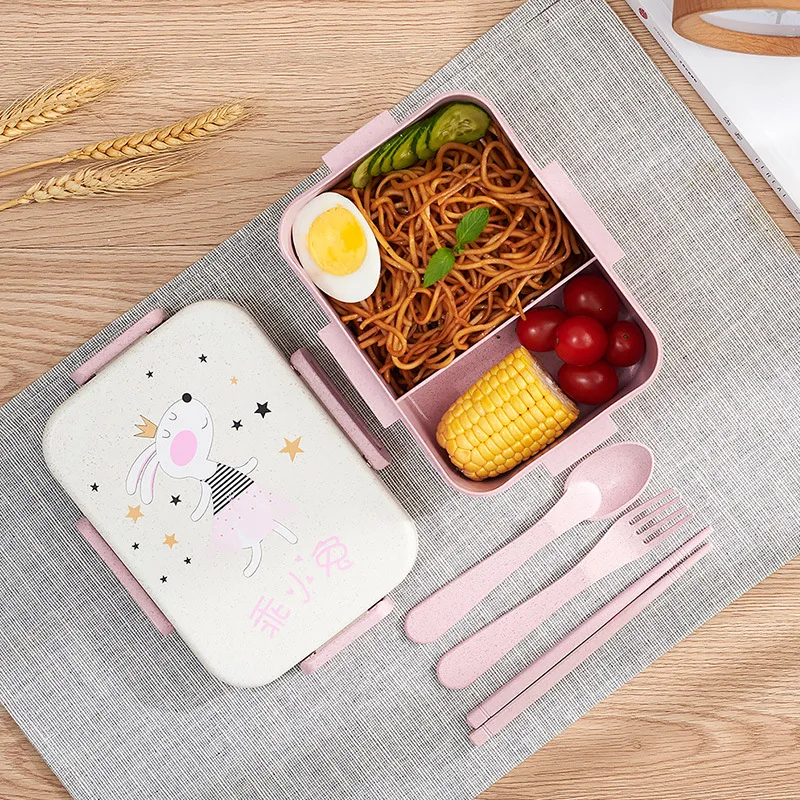 TUUTH Cute Cartoon Lunch Box Microwave Dinnerware Food Storage Container  Kids School Snack Box Office Portable Bento Box