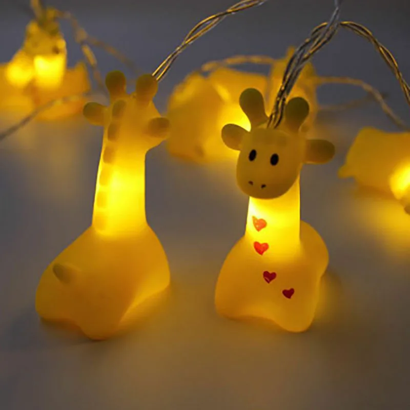 10LED Christmas LED String Light Giraffe Battery Operated Lights Night Lights Halloween for Baby Bedroom Home Decoration Lights