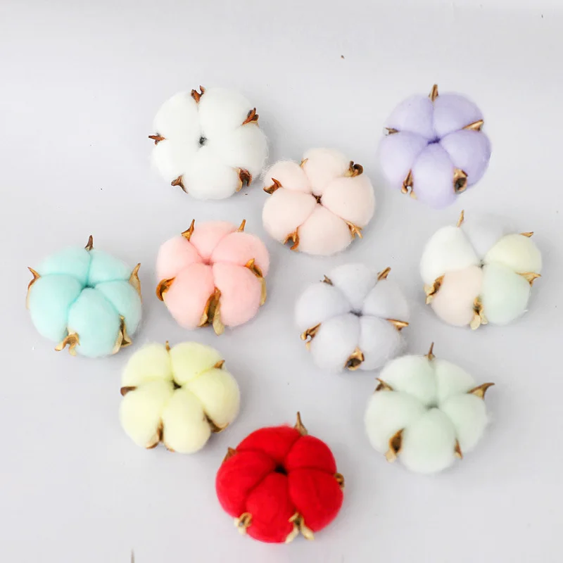 

Multicolor Mini Cotton Flowers Head Gift Box Dried Flower Wedding Decoration centros De mesa para boda Home Party Accessories