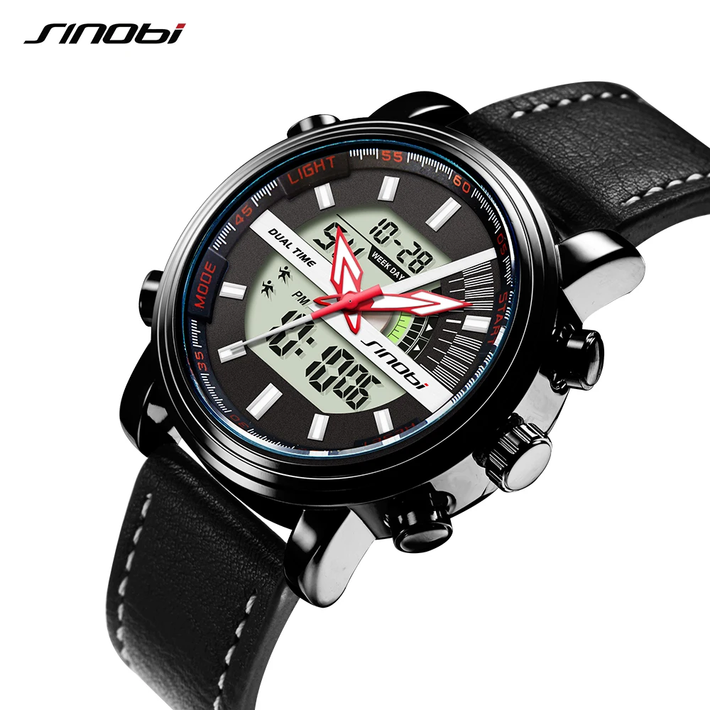 Sinobi Men Military Watch 50m Waterproof Wristwatch LED Quartz Clock Sport Watch Male relogios masculino Sport G Watch Men Shock