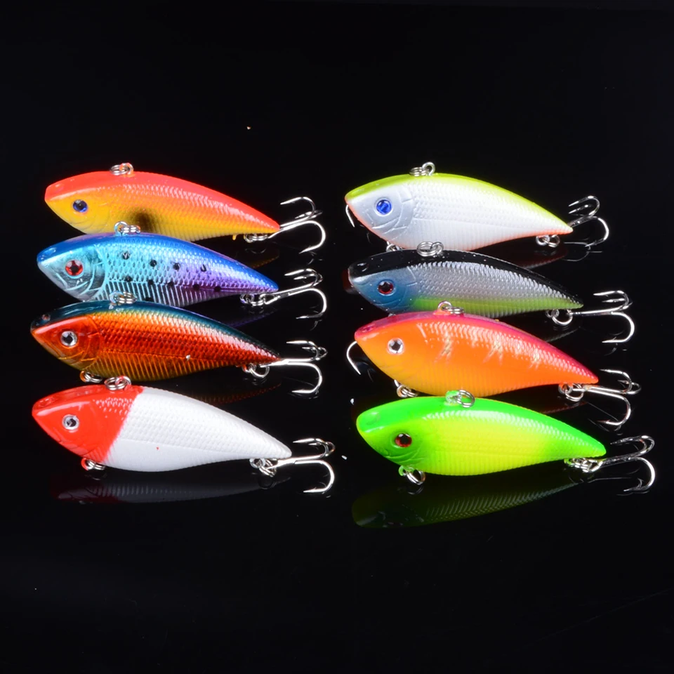 Hard Baits Artificial 59pcs Mixed 9 Different Models Popper Minnow VIB Fishing Lures Set Lifelike Bass Crankbait Fishing Tackle