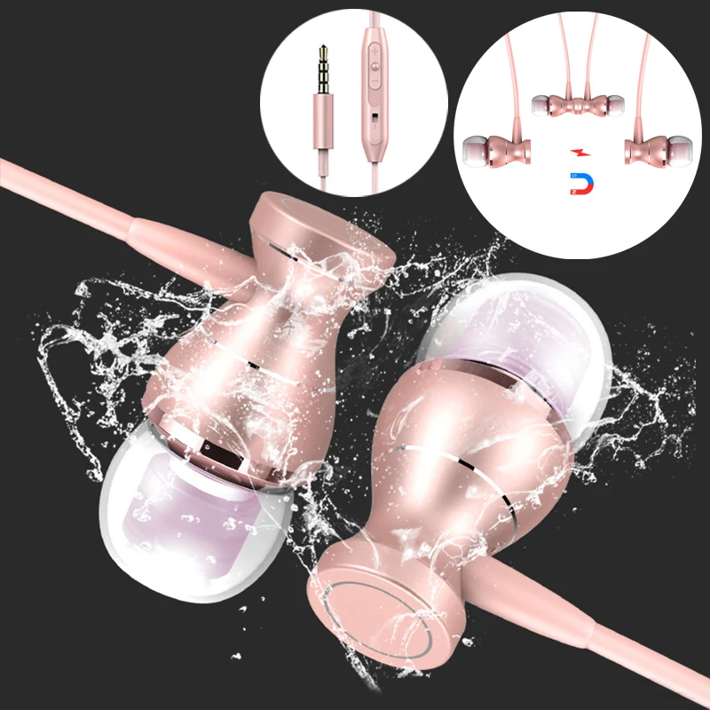 In-Ear Earphone wire Control Magnetic HD Stereo Sound headphone With Mic Earphones For iPhone Mobile Phone xaomi/xiami/xiomi