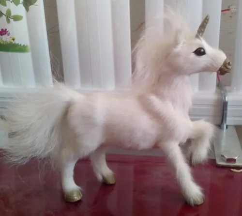 new simulation white horse toy plastic&fur Pegasus doll gift about 18x18cm