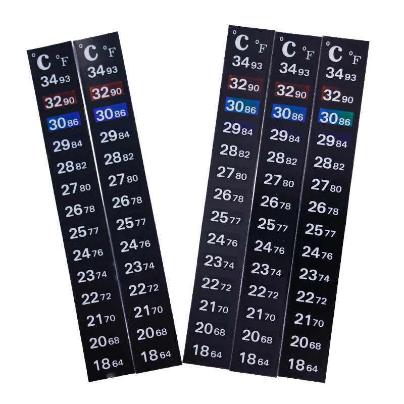 1/2/3/5pcs/lot Change color Thermometer Strip Portable Stick-on Temperature Sticker Adhesive Sticky for Aquarium Fish Tank 30%