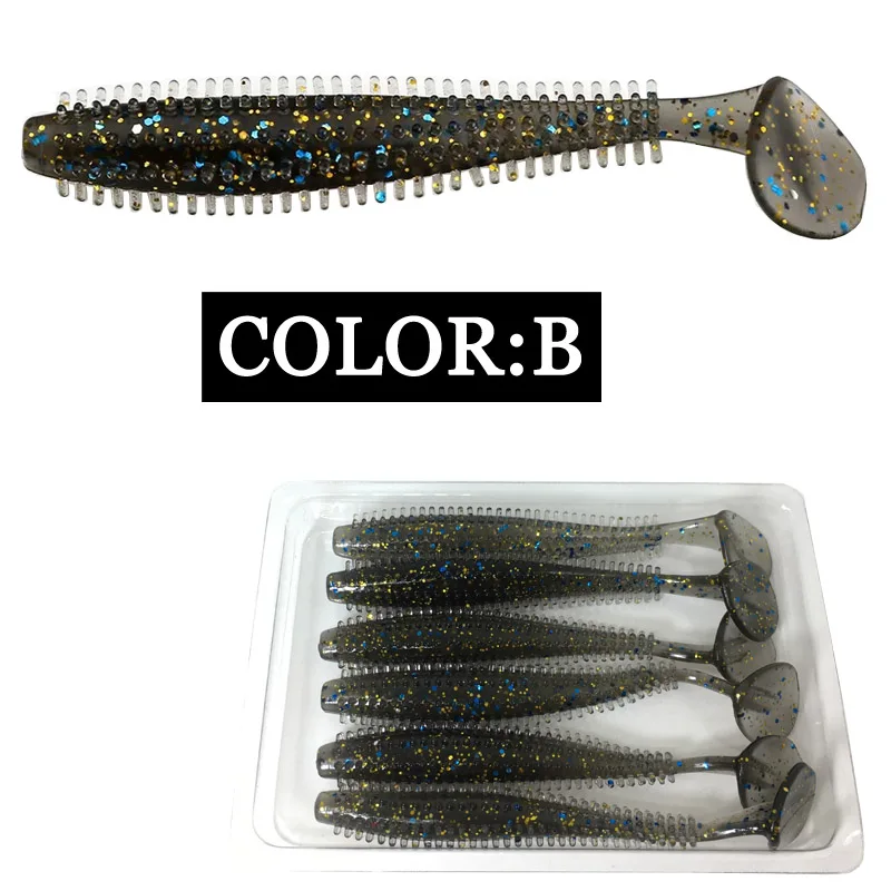 KMRESA 6pcs 90mm/4.2g Shad Worm Silicone Soft Bait professional Lure wobbler fishing soft lure for bass  Baits Carp For Fishing