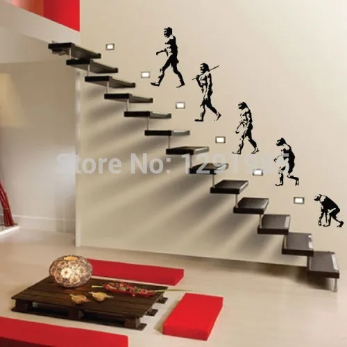 Home decoration human evolution Wall Sticker Decal Ideal for Kids Room Baby Nursery Home Decor  fashion Removable PVC Poster