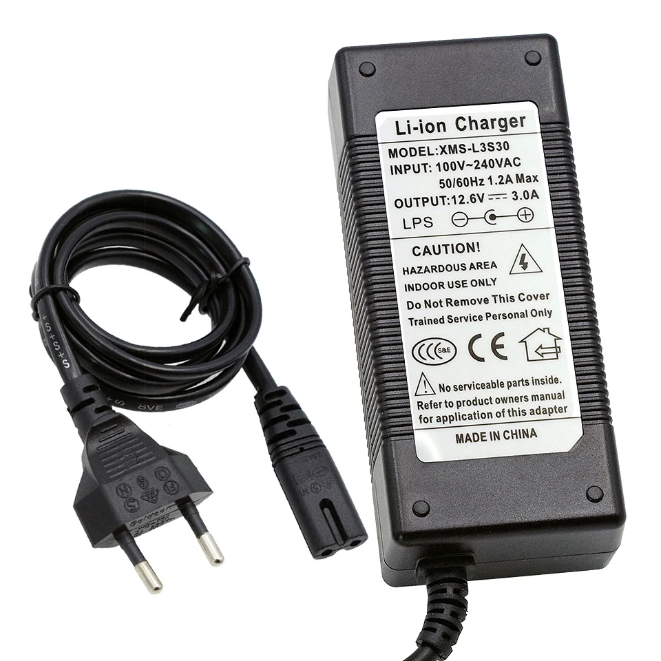 VariCore Real Power Supply Li-ion Charger  12.6V 3A AC 100-240V Converter Adapter EU Plug and US plug For Battery park .
