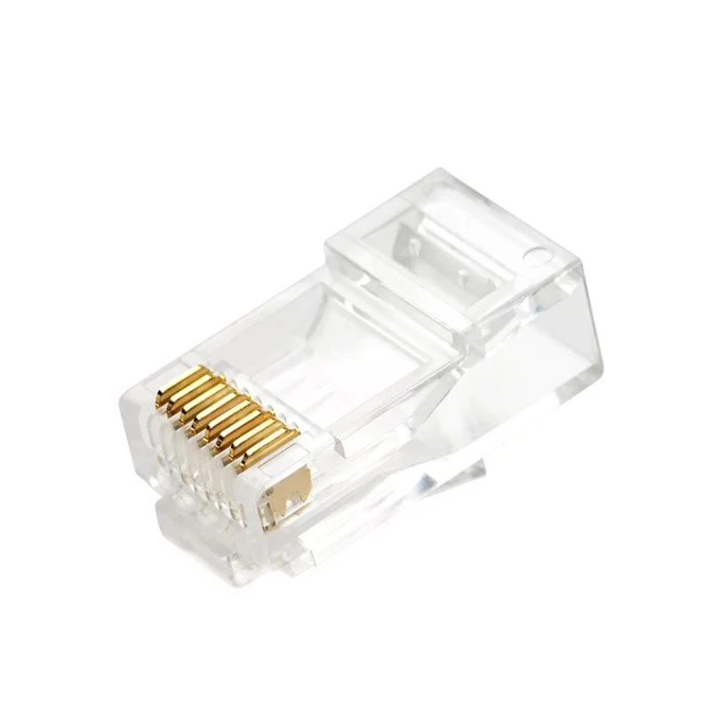 Conectores RJ45 Cat6 UTP 8P8C, Cable Ethernet de red chapado en oro, módulo macho sin blindaje