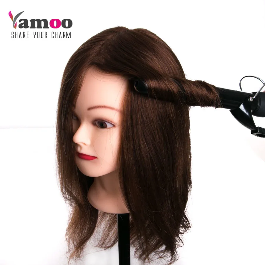 

Real hair head dolls for hairdressers real hair training head professional Mannequin head can be curled