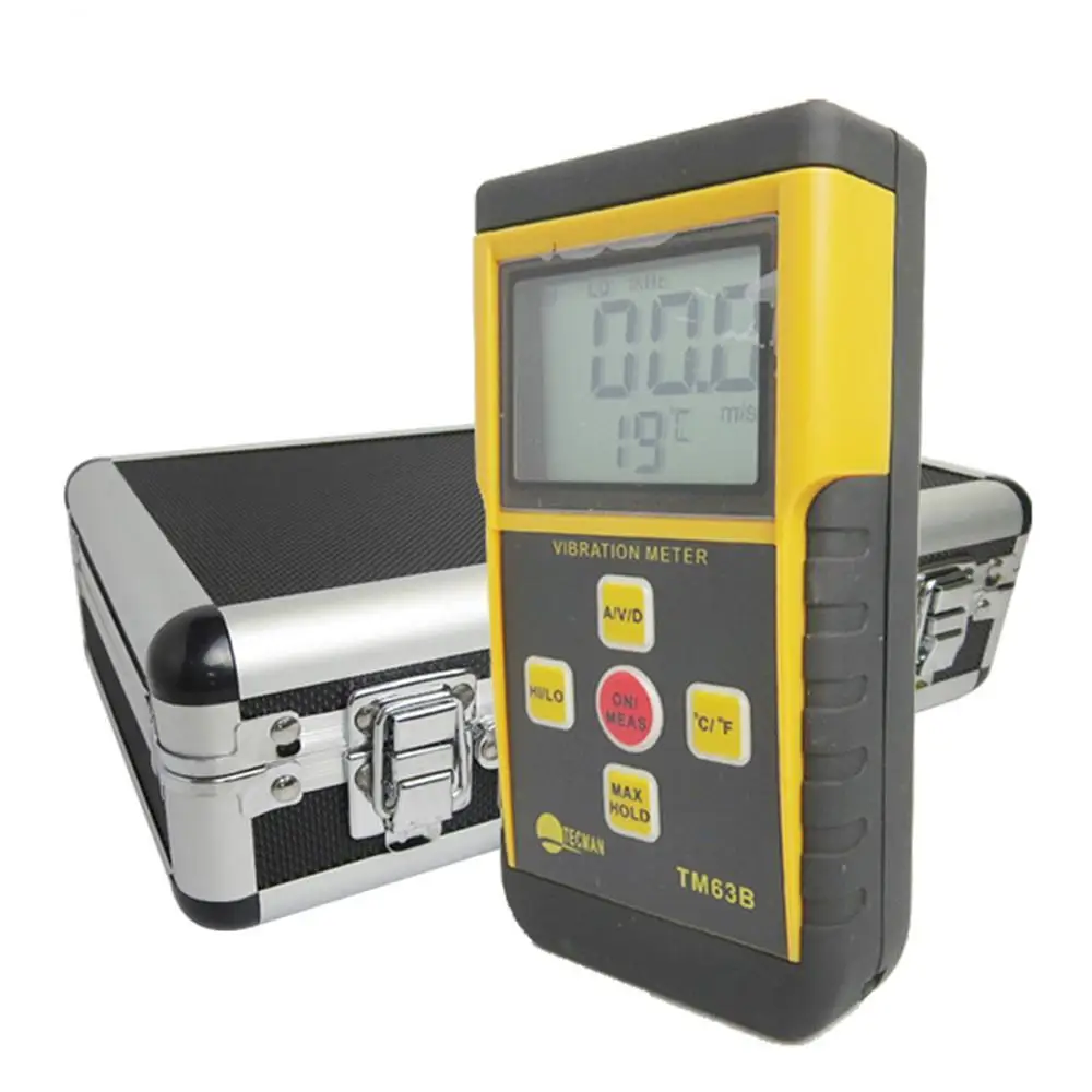 Portable Digital Vibrometer Vibration Analyzer Tester Temperature LCD Backlight