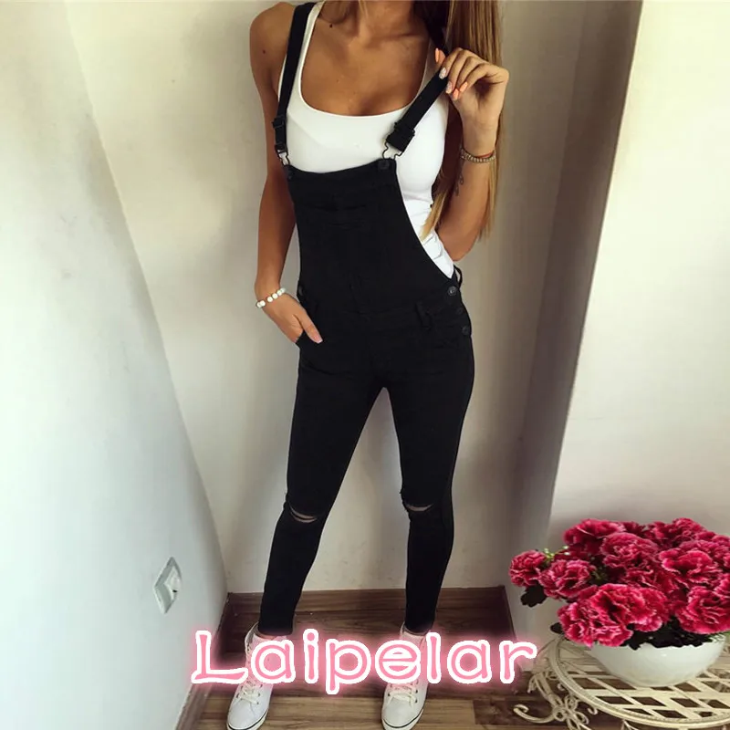 

Laipelar Casual Jeans Jumpsuits Romper Women Sexy rippped Hole Denim Jumpsuits Body Feminino Pencil Pant Overall Bodysuit girls