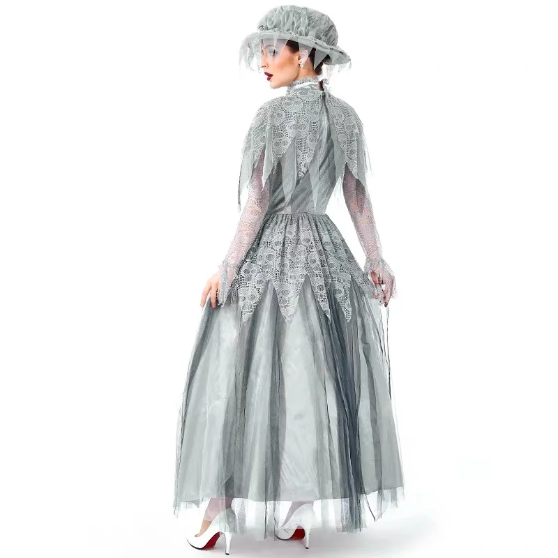 Frauen Corpse Bride Scary Cosplay Weibliche Halloween Braut Kostüme Karneval Purim Bühne Zeigt Maskerade Rolle Spielen Party Kleid