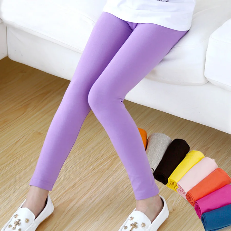 SheeCute Girls Candy Color Leggings 2-13Y Children Trousers Baby Kids Pants