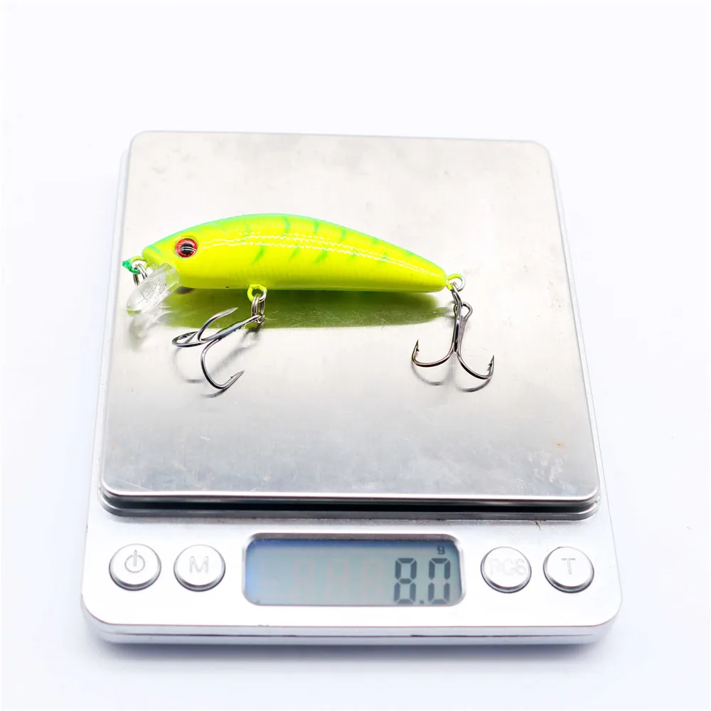 1pcs Classic Minnow Fishing Lure 7cm 8g 3D Eyes Hard Bait Fake Fish Crankbait Wobblers Artificial Swimbait Peche Fishing Tackle