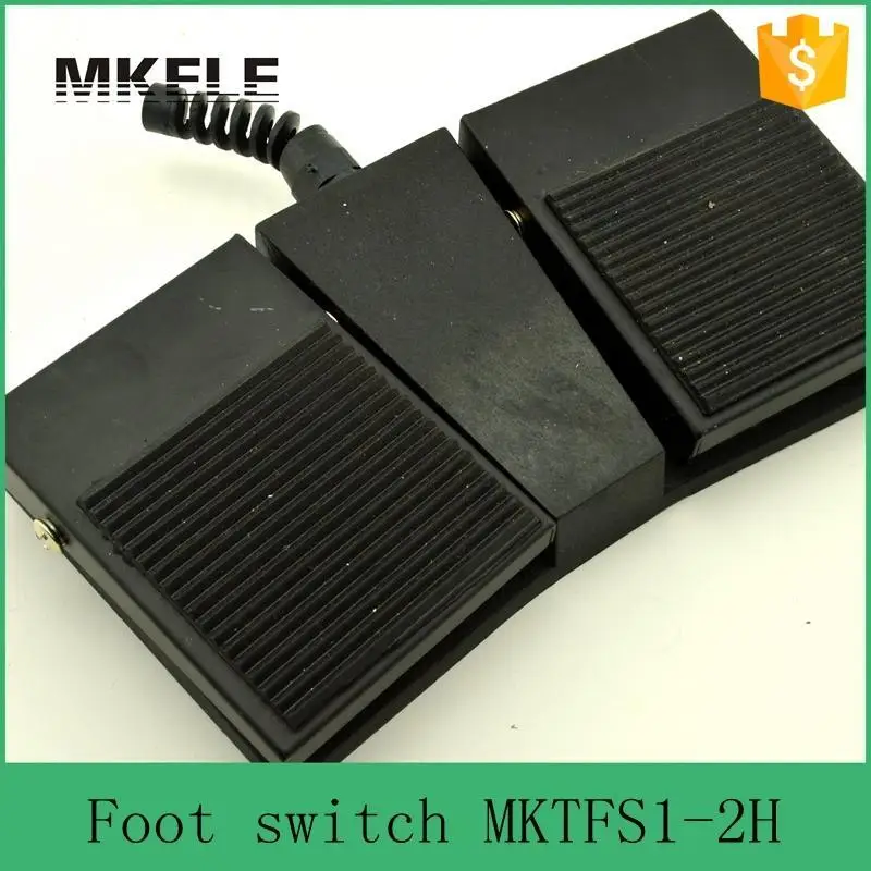 MKTFS1-2H Factory direct Nonslip SPDT NO/NC 2016 new design popular hot sale CE black Rubber Surface double pedal foot switch