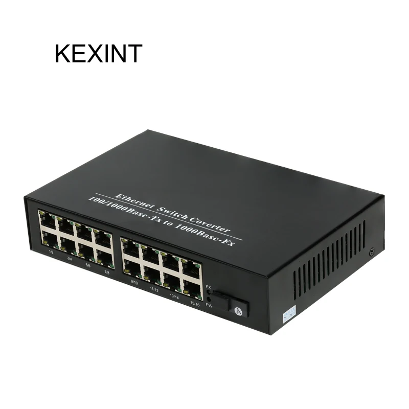 KEXINT 16 Port Media Converter Ethernet Order Fiber Media Converters Fiber Network Media Converter FTTH