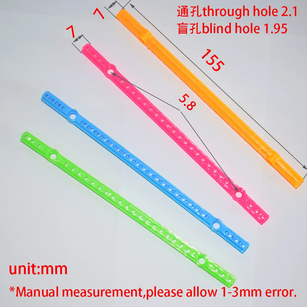 5/100pcs 7x155mm Plastic rod bar bracket frame dron rc car plane robot kids toys for boys diy baby accessories montessori