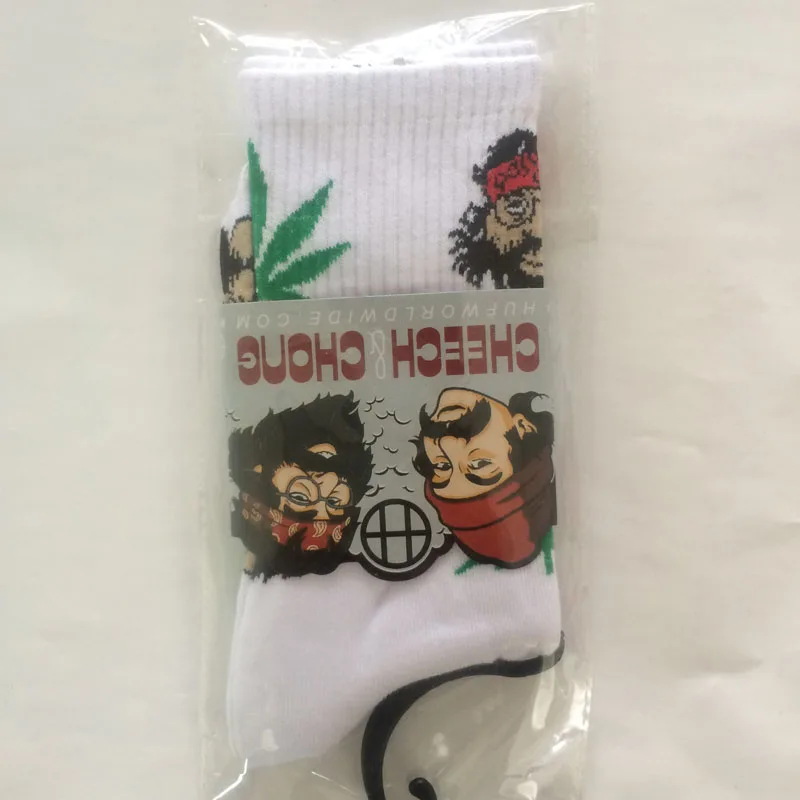 

10pcs = 5pair 3D comedy cheech&chong portrait Weed calcetines funny socks leaf Stock Skateboard hiphop meias socks Men Women sox