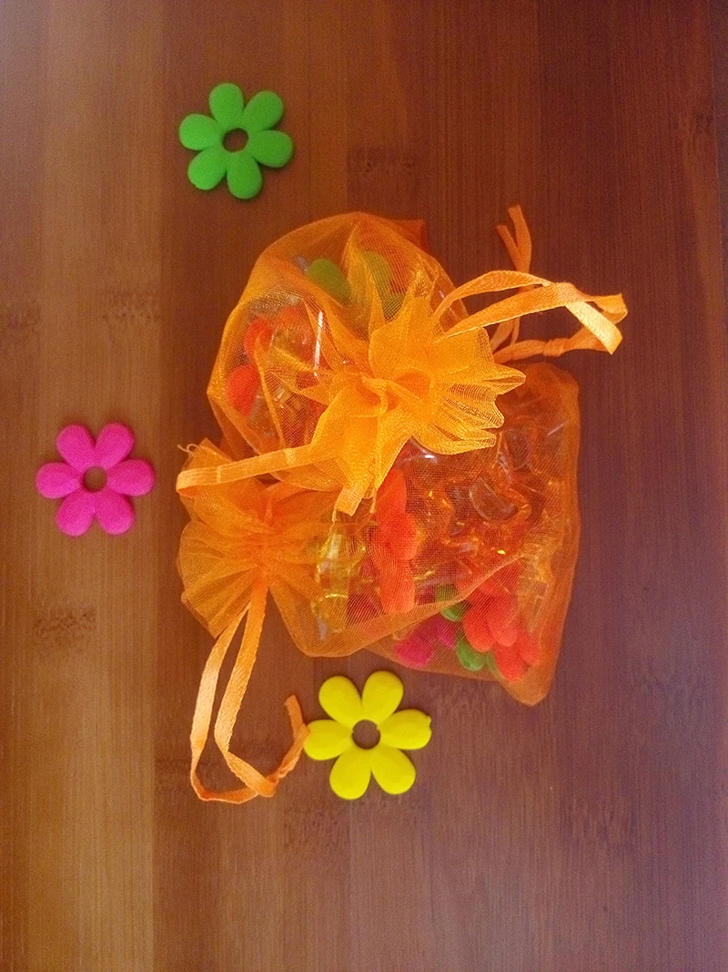 

500pcs 15*20cm Orange Organza Gift Bag Jewelry Packaging Display Bags Drawstring Pouch For Bracelet/necklace Mini Yarn Bag