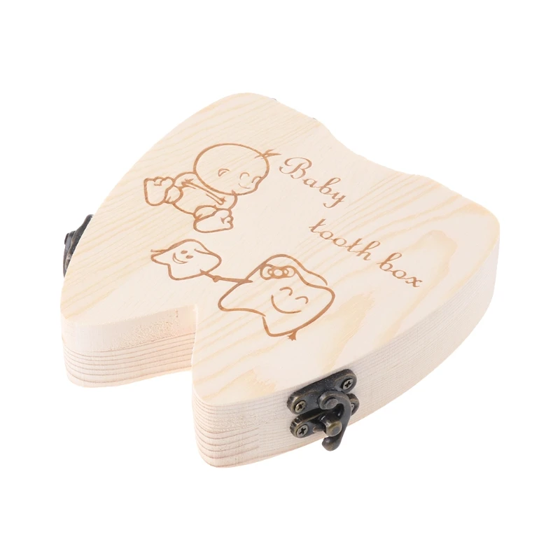 For Commemorating memoryBaby Tooth Box Wooden Milk Teeth Storage Boys Girls Save Souvenir Case