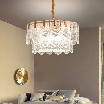 LED Modern Pendant Lights Fixture Glass Brass Hanging Lamp Copper Lanterna Home Indoor Lighting Bedroom Living Room Luminaria