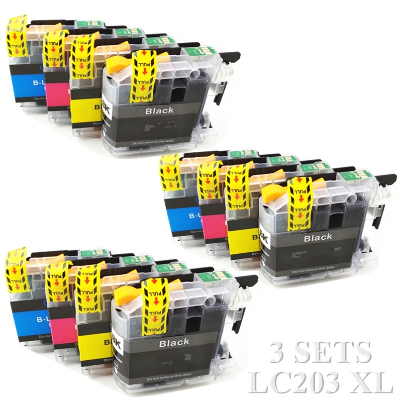 

Совместимый чернильный картридж 12X для Brother LC203 LC-203, для Brother MFC-J885DW / J460DW / J480DW / J485DW / J6800DW и др.