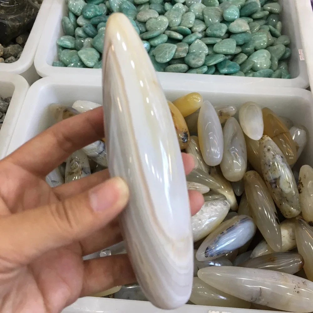 130g natural agate grotto massage stick of agate massage therapy