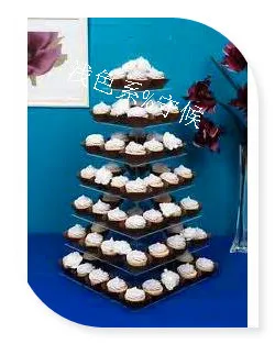 7 Tier Square Clear Acrylic Cupcake Stand Lucite Weeding Maypole Cake Display Stand For Decoration wedding decoration