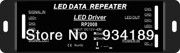 Free Shipping LED DATA Amplifier AND LED DRIVER 3 Channels Input DC12-48V Constant Current Output 350mA&700mA (Optional) RP2008