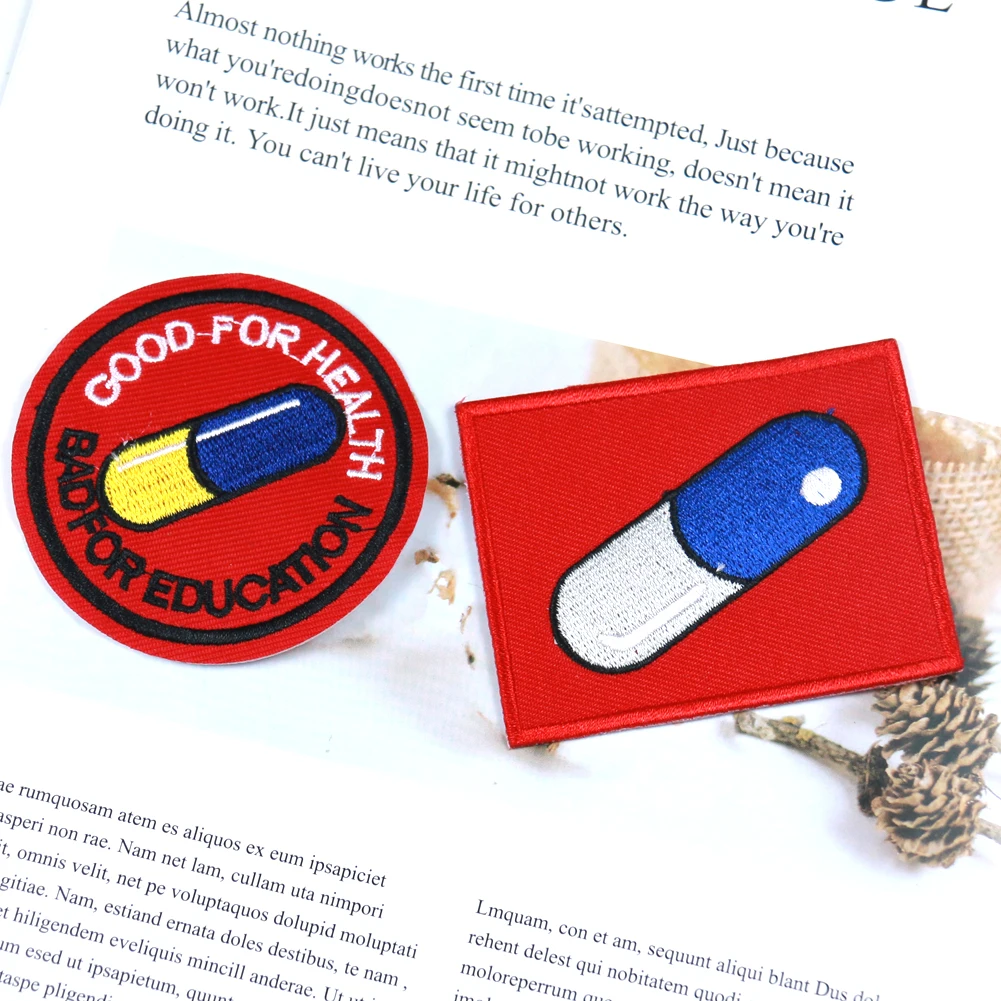 New Akira Pill Patch Capsule Gang Manga Anime Japanese High quality Cartoon Embroidery Iron on Patches for Clothing Embellished