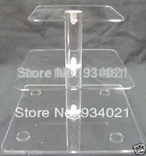 

Cupcake custom wedding 3 tier acrylic square cake stand factory promotional