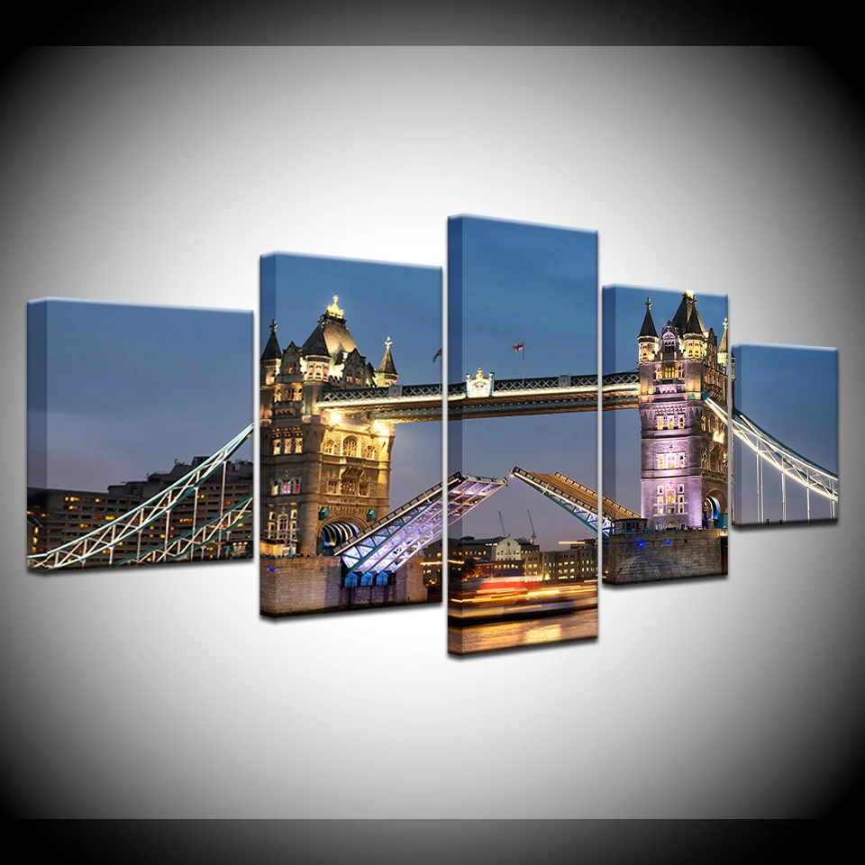 London Bridge Wallpaper 5 piece Wallpapers modern Modular Poster art Canvas painting for Living Room Home Decor