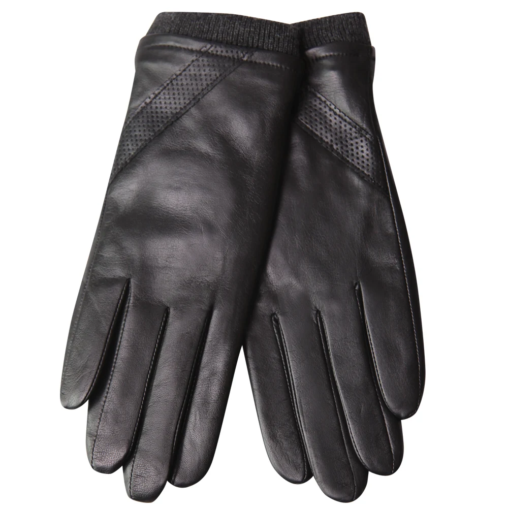 Touchscreen Woman's Gloves Winter Leather Gloves Plus Velvet Thicken Wind-Proof Keep Warm Sheepskin Gloves L18016NC