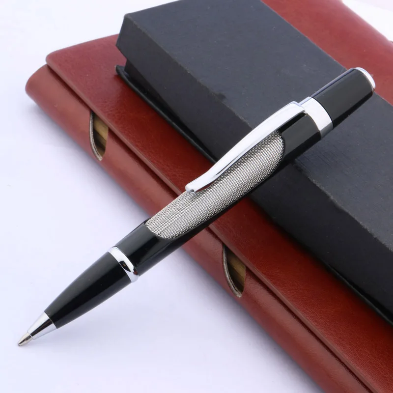 

luxury High quality classic network signature metal Black Silver Trim ballpoint Pen Business Office school supplies Writing