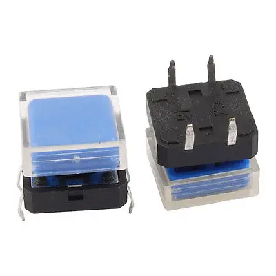 12 x 12mm x 9mm Blue Square Cap Momentary Tact Tactile Push Button Switch