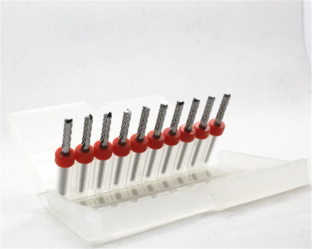 1.2mm 1.3mm 1.4mm 1.5mm 1.6mm 1.8mm 2.0mm 2.4mm 2.5mm 3.0mm Carbide End Mill Punte Dell'incisione di CNC PCB Macchine Da Taglio