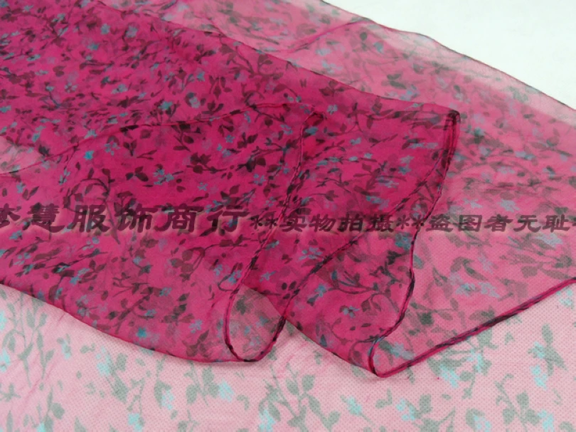 [BYSIFA] Floral Pattern Women Long Silk Scarf Tippet Printed 170*105cm Fashion Rose Red Brand 100% Pure Silk Shawl For Autumn