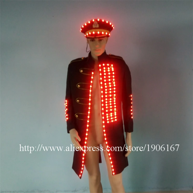 Fashion Colorful Led Luminous Ballroom Costume Suit Led Growing Flashing DJ Singer Dancer Host Performer Stage Wear Clothes