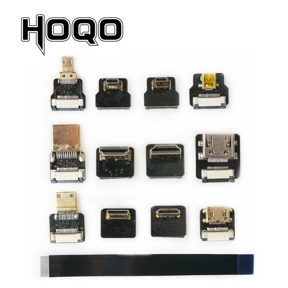 FPV Micro HDMI-compatible 90 Degree Connector FPC Flexible Flat mini HDMI Ribbon Cable FFC 20pin for Drone Gopro DSLR gimbal kit