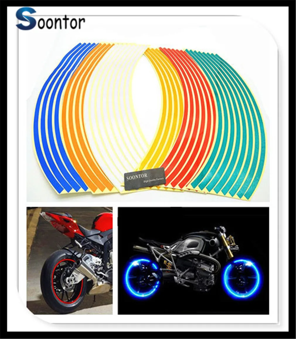 New 2018 Strips Motorcycle motorcross Wheel Sticker Reflective Decal Rim Tape for Ducati MTS 695 Ducati Scrambler 748 900SS