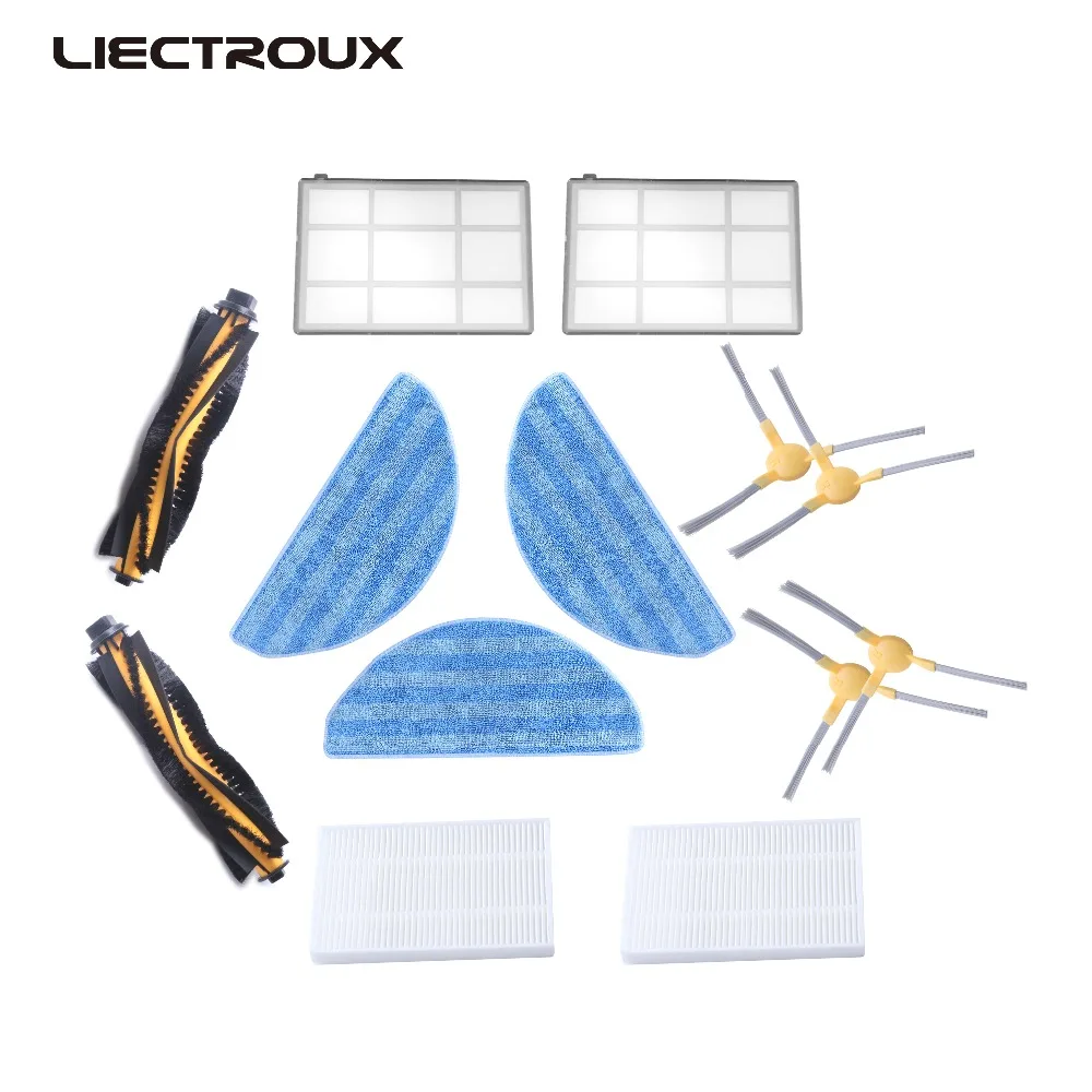 for LIECTROUX C30B&XR500 Vacuum Cleaner Spare Parts Kits , Side Brush*4,HEPA filter*2,Primary filter*2,Central Brush*2, Mop*3