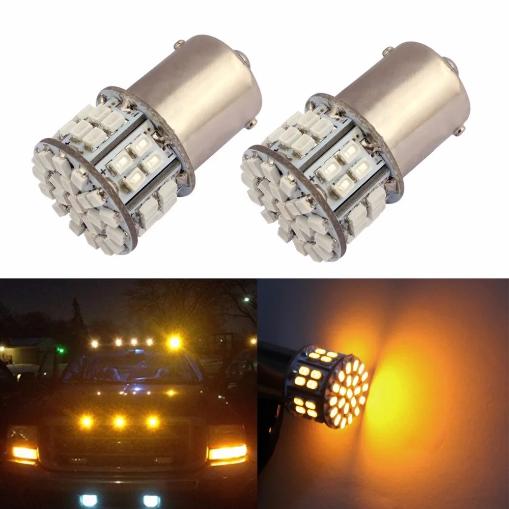 kit 10 Lampadas 50 Leds 1156 BA15S 380 (1 Polo) P21w Luz De Re Tipo Branco/Ambar/Amarelo