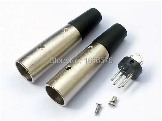 

wholesale 100 pcs/lot XLR 5Pin Cannon Connector XLR Male MIC Audio connector-YA5046