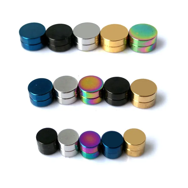 1 Pair Punk 6-12mm Magnetic Fake Ear Plugs Tunnel Black Blue Fake Ear Stretcher Earring Gauges Plug No Pierced Magnetic Earrings image 4