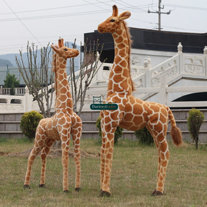 Gigante bonito recheado macio pelúcia simulação animal girafa brinquedo presente do bebê 120cm 140cm dy60312