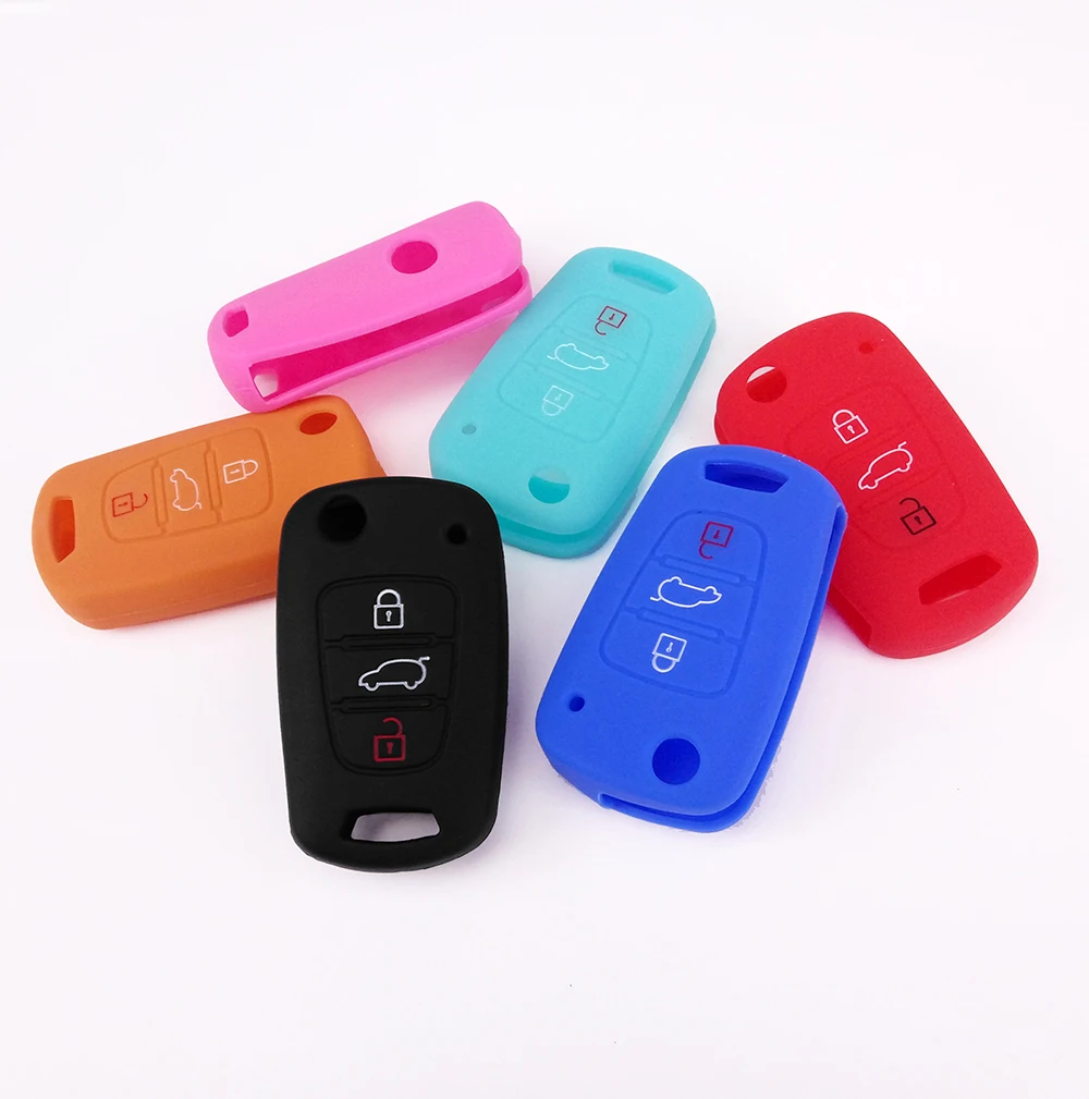 Silicone Key Cover Fit For Hyundai Solaris I20 I30 I35 Ix20 Ix35 For Kia Rio K2 K3 K5 Sportage Ceed Sorento Picanto Remote Case